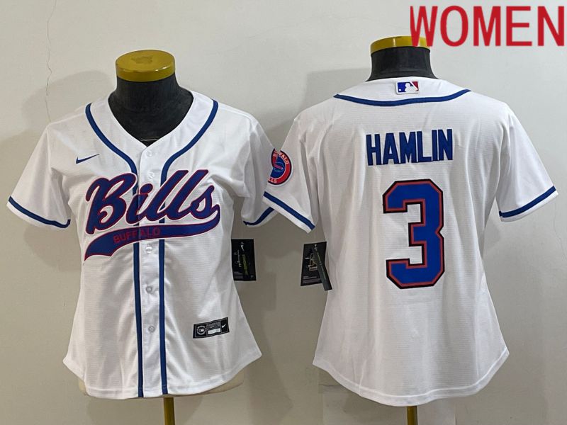 Cheap Women Buffalo Bills 3 Hamlin White 2022 Nike Co branded NFL Jerseys